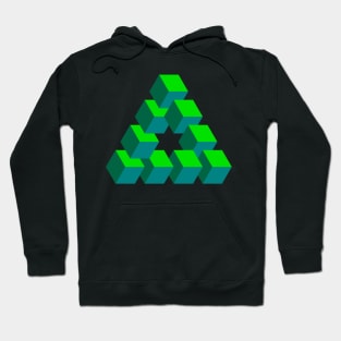 Optical illusion triangle #8 - greens Hoodie